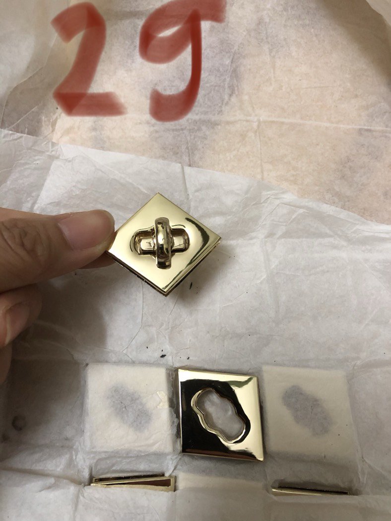 Mặt Khóa Túi Xách/Khóa Túi Xách/Khóa Túi/Phụ Kiện Khóa Kim Loại Cho Túi/Mặt Khóa Cặp-Túi-Clutch/Khóa Cài/handbag Twist Lock/Mặt Khoá WL Hình Thoi Kích Thước 20mm Wl Mạ Bóng Đẹp Hợp Kim Không Gỉ Phụ Kiện Làm Túi Xách Hàng Cao Cấp - Vàng 18K