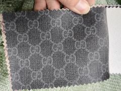Da PVC/PU Rập Chữ Gucci JT Đen Lì Làm Giày Dép Ba Lô Túi Xách Chống Thấm Nước Chống Xước Tốt- Đen