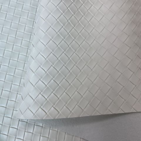 Da PVC/PU Đan FS Làm Giày Dép Ba Lô Túi Xách Chống Thấm Nước Chống Xước Tốt -  Màu Trắng
