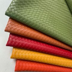 Da PVC/PU Đan FS Kẻ Ô To 22mm Dày 1.0-1.1mm  Làm Giày Dép Ba Lô Túi Xách Chống Thấm Nước Chống Xước Tốt - Màu Xanh Da Trời No12