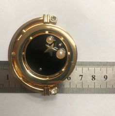 Mặt Khóa Túi Xách/Khóa Túi Xách/Khóa Túi/Phụ Kiện Khóa Kim Loại Cho Túi/Mặt Khóa Cặp-Túi-Clutch/Khóa Cài Handbag Turn Locks/ handbag Twist Lock/Mặt Khóa Sao Tròn FS Kích Thước 55mm Mạ Bóng Đẹp Phụ Kiện Làm Túi Xách -Vàng Nhạt