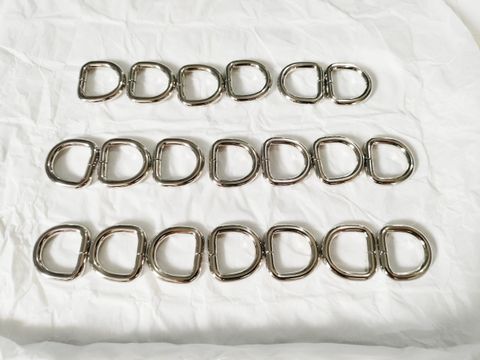 Khoen/Dring/Oring/Khoen Dring D-ring DIY handbag wallet/rectangle ring FS Hình bán nguyệt Lọt lòng 20mm Phụ kiện làm balo túi xách Phân khúc Trung cấp - Màu Bạc