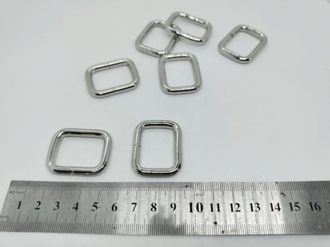 Khoen/Dring/Oring/Khoen Dring D-ring DIY handbag wallet/rectangle ring JR Hình chữ nhật Lọt lòng 25mm Dày 5mm Hợp kim không gỉ Phụ kiện làm balo túi xách Phân khúc Trung cấp - Màu Bạc