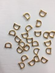 Khoen/Dring/Oring/Khoen Dring D-ring DIY handbag wallet/rectangle ring XN Hình bán nguyệt Lọt lòng 6mm Phụ kiện làm balo túi xách - Màu Vàng 24K