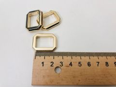 Khoen/Dring/Oring/Khoen Dring D-ring DIY handbag wallet/rectangle ring WL Hình chữ nhật vát cạnh Lọt lòng 20mm Hợp kim mạ đẹp Phụ kiện làm balo túi xách Phân khúc Cao cấp - Màu Vàng 18K