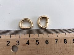 Khoen/Dring/Oring/Khoen Dring D-ring DIY handbag wallet/rectangle ring XN Hình bán nguyệt Lọt lòng 12mm Dày 2mm Phụ kiện làm balo túi xách - Màu Vàng nhạt