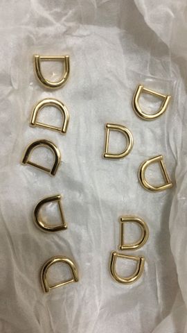 Khoen/Dring/Oring/Khoen Dring D-ring DIY handbag wallet/rectangle ring XN Hình bán nguyệt Lọt lòng 12mm Dày dặn Phụ kiện làm balo túi xách - Màu Vàng 18K