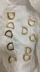 Khoen/Dring/Oring/Khoen Dring D-ring DIY handbag wallet/rectangle ring XN Hình bán nguyệt Lọt lòng 12mm Dày dặn Phụ kiện làm balo túi xách - Màu Vàng 18K