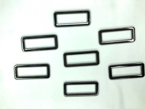 Khoen/Dring/Oring/Khoen Dring D-ring DIY handbag wallet/rectangle ring FS Hình chữ nhật dẹt Lọt lòng 38mm Trọng lượng 8gHàng bóng đẹp Phụ kiện làm balo túi xách Phân khúc Trung cấp - Màu Hun đen