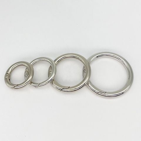 Khoen/Dring/Oring/Khoen Dring D-ring DIY handbag wallet/rectangle ring Mở FS Hình tròn Lọt lòng 38mm Phụ kiện làm balo túi xách Phân khúc Phổ thông - Màu Bạc