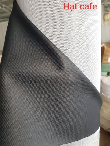 Da PVC/PU RT Vân Hạt Café YC Dày 0.6mm Khổ 1.6m Dùng Làm Giày Dép Ba Lô Túi Xách Chống Thấm Nước Chống Xước Tốt - Màu Đen