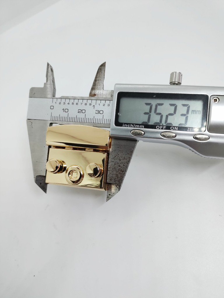 Mặt Khóa Túi Xách/Khóa Túi Xách/Khóa Túi/Phụ Kiện Khóa Kim Loại Cho Túi/Mặt Khóa Cặp-Túi-Clutch/Khóa Cài/handbag Twist Lock/Mặt Khóa 2 Nút FS Mạ Bóng Đẹp Dùng Làm Các Dòng Túi Xách Da Thật Túi Xách Handmade Hàng Cao Cấp - Màu vàng 18k