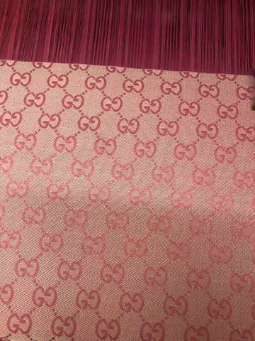 Vải Thêu Gucci Fs làm giày dép túi xách- Hồng