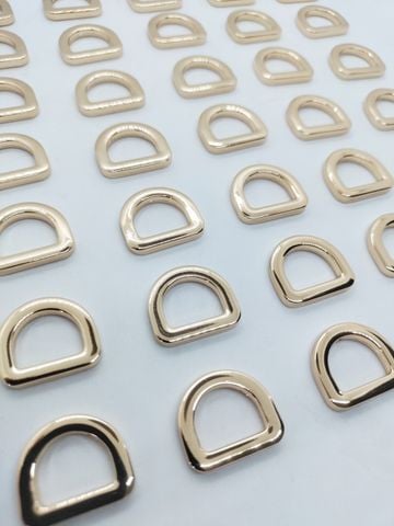 Khoen/Dring/Oring/Khoen Dring D-ring DIY handbag wallet/rectangle ring FS Hình bán nguyệt Lọt lòng 15mm  Phụ kiện làm balo túi xách Phân khúc Trung cấp - Màu Vàng 18K