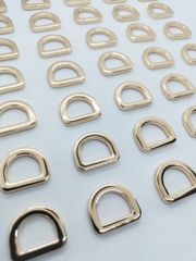 Khoen/Dring/Oring/Khoen Dring D-ring DIY handbag wallet/rectangle ring FS Hình bán nguyệt Lọt lòng 15mm  Phụ kiện làm balo túi xách Phân khúc Trung cấp - Màu Vàng 18K