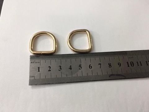 Khoen/Dring/Oring/Khoen Dring D-ring DIY handbag wallet/rectangle ring/Khoen Đúc Hở XN Hình bán nguyệt Lọt lòng 13mm Phụ kiện làm balo túi xách - Màu Vàng 18K