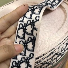 Dây Đai 38mm Chữ Dior dệt xương cá bóng đẹp dùng làm giày dép túi xách phụ kiện thú cưng phụ kiện phòng tập thể thao
