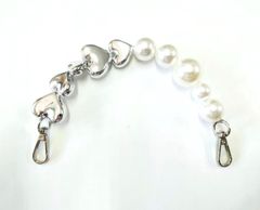 Dây xích metal shoulder strap iron chain belt for bag/ Golden Metal Chains For Purse Strap Chain with Clasp/Xích Fs Ngọc Trai Kèm Móc khóa 2 đầu dùng làm quai đeo túi xách - Màu Bạc