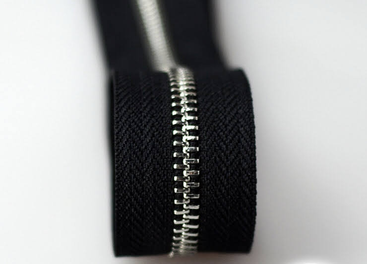 Dây Khóa Kéo/Dây Kéo Khóa Túi/Khóa Kéo Kim loại/Dây Kéo/Zipper/ Zipper Pullers Slider For Leather Bags Wallet Màu Đen FS Răng Kim Loại Bản Rộng 35mm Hợp Kim Không Gỉ Phụ Kiện Làm Ba Lô Túi Xách Hàng Phổ Thông - Răng Trắng