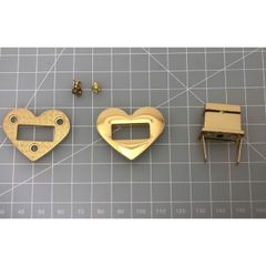 Mặt Khóa Túi Xách/Khóa Túi Xách/Khóa Túi/Phụ Kiện Khóa Kim Loại Cho Túi/Mặt Khóa Cặp-Túi-Clutch/Khóa Cài/handbag Twist Lock/Mặt Khóa Trái Tim JR Kích Thước 27x35mm Trọng Lượng 16g Bóng Đẹp Hợp Kim Không Gỉ Phụ Kiện Làm Túi Dòng Trung Cao - Màu Vàng 18K