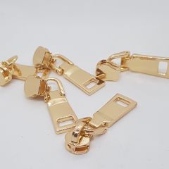 Đầu Khóa Kéo/Đầu khóa/Đầu kéo khóa/Đầu Củ Khóa Dây Kéo/Củ Khóa Kèm Tay/Óc Tay Khóa SH Răng 5 Kim Loại Trọng Lượng 8g Mạ Bóng Đẹp Ngâm 24h Trong Nước Muối Không Gỉ Phụ Kiện Làm Ba Lô Túi Xách Phân Khúc Trung Cao Cấp - Màu Vàng 18K