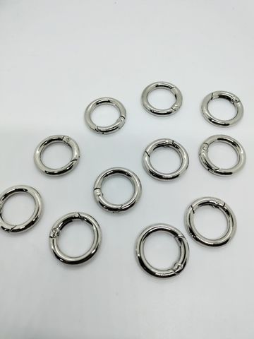 Khoen/Dring/Oring/Khoen Dring D-ring DIY handbag wallet/rectangle ring Mở FS Hình tròn Lọt lòng 20mm Dày 4.5mm Phụ kiện làm balo túi xách Phân khúc Trung cấp - Màu Bạc