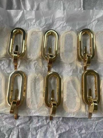 Mặt Khóa Túi Xách/Khóa Túi Xách/Khóa Túi/Phụ Kiện Khóa Kim Loại Cho Túi/Mặt Khóa Cặp-Túi-Clutch/Khóa Cài Handbag Turn Locks/ handbag Twist Lock/Mặt Khóa FS Hình Oval Kích Thước 25mm Mạ Bóng Đẹp Hợp Kim Không Gỉ Phụ Kiện Làm Túi Xách - Màu Vàng