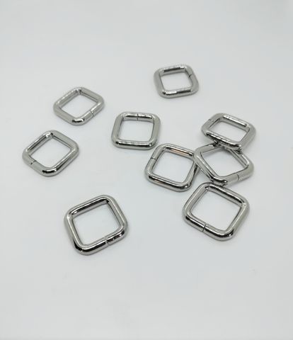Khoen/Dring/Oring/Khoen Dring D-ring DIY handbag wallet/rectangle ring JR Hình vuông Lọt lòng 20mm Dày 5mm Phụ kiện làm balo túi xách Phân khúc Trung cấp - Màu Bạc