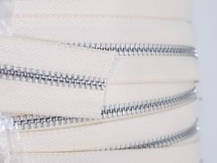 Dây Khóa Kéo/Dây Kéo Khóa Túi/Khóa Kéo Kim loại/Dây Kéo/Zipper/ Zipper Pullers Slider For Leather Bags Wallet Màu Be (G104) SH Răng 5 Kim Loại Bản 32mm Hợp Kim Không Gỉ Kéo Hai Chiều Phụ Kiện Làm Ba Lô Túi Xách Hàng Phổ Thông - Răng Trắng