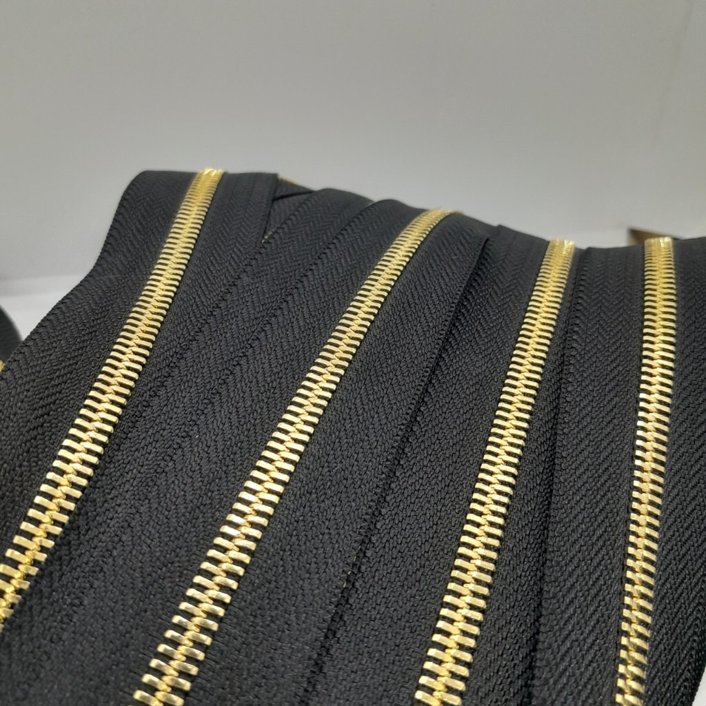 Dây Khóa Kéo/Dây Kéo Khóa Túi/Khóa Kéo Kim loại/Dây Kéo/Zipper/ Zipper Pullers Slider For Leather Bags Wallet Màu Đen SH Răng 5 Kim Loại Bản 32mm Hợp Kim Không Gỉ，Dây Khóa Hai Chiều, Phụ Kiện Làm Ba Lô Túi Xách Hàng Cao Cấp - Răng Vàng