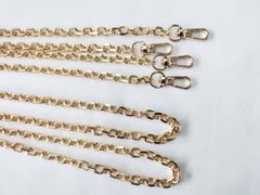 Dây xích metal shoulder strap iron chain belt for bag/ Golden Metal Chains For Purse Strap Chain with Clasp Tròn Dài 1.1M- Có Móc Chó 2 Đầu  Dùng làm quai đeo túi xách tiện dụng -Vàng Nhạt