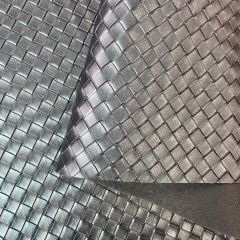 Da PVC/PU Đan FS Kẻ Ô To 22mm Dày 1.0-1.1mm  Làm Giày Dép Ba Lô Túi Xách Chống Thấm Nước Chống Xước Tốt - Màu Đen No01