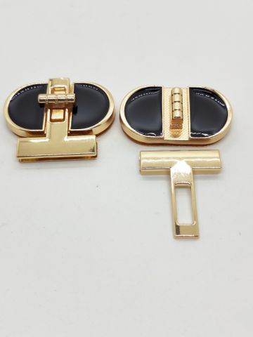 Mặt Khóa Túi Xách/Khóa Túi Xách/Khóa Túi/Phụ Kiện Khóa Kim Loại Cho Túi/Mặt Khóa Cặp-Túi-Clutch/Khóa Cài/handbag Twist Lock/Mặt Khóa FS TD Kích Thước 59mm Mặt Đổ Silicon Đen Mạ Bóng Đẹp Phụ Kiện Làm Túi Xách Phân Khúc Phổ Thông - Màu Vàng