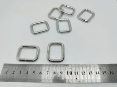 Khoen/Dring/Oring/Khoen Dring D-ring DIY handbag wallet/rectangle ring JR Hình chữ nhật Lọt lòng 25mm Dày 4mm Phụ kiện làm balo túi xách - Màu Bạc