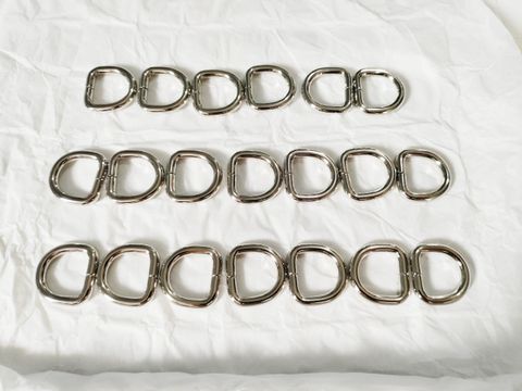 Khoen/Dring/Oring/Khoen Dring D-ring DIY handbag wallet/rectangle ring FS Hình bán nguyệt Lọt lòng 20mm Phụ kiện làm balo túi xách Phân khúc Phổ thông - Màu Bạc