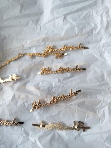 Mac chữ handmade JR Kích thước 50mm Trọng lượng 2g Phụ kiện làm túi xách Phân khúc trung cao cấp - Màu Vàng 18K
