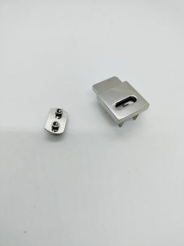 Mặt Khóa Túi Xách/Khóa Túi Xách/Khóa Túi/Phụ Kiện Khóa Kim Loại Cho Túi/Mặt Khóa Cặp-Túi-Clutch/Khóa Cài/handbag Twist Lock/Mặt Khóa Bấm XX Kích Thước 33x24mm Mạ Bóng Đẹp Làm Cặp Da Cao Cấp Nam Nữ - Màu Bạc