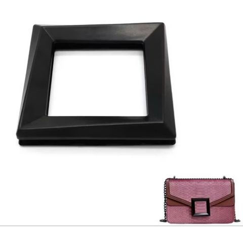 Mặt Khóa Túi Xách/Khóa Túi Xách/Khóa Túi/Phụ Kiện Khóa Kim Loại Cho Túi/Mặt Khóa Cặp-Túi-Clutch/Khóa Cài/handbag Twist Lock/Mặt Khóa Túi FS Hình Vuông Kích Thước 59mm Mạ Bóng Đẹp Hợp Kim Không Gỉ Phụ Kiện Làm Túi Xách Phân Khúc Trung Cao Cấp - Màu Đen