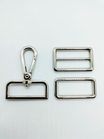 Set phụ kiện dây quai phụ kiện túi xách gồm Móc khóa Tăng giảm Khoen chữ nhật 32mm-38mm mạ đẹp phân khúc trung cao cấp