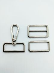 Set combo phụ kiện dây quai 38mm (gồm 2 móc càng cua đuôi vuông 38mm + 1 tăng giảm 38mm đúc liền ) mạ bóng đẹp - Vàng 18k