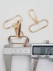 Móc Càng Cua/Móc Chó/Móc Quai Túi/Móc Túi/Móc chó càng cua/Móc chó bấm/Móc xích Metal Bolt Snaps – For Dog Leashes, Bag Straps, Crafts đuôi bầu tròn JR Lọt lòng 38mm Trọng lượng 5.8g Phụ kiện làm balo túi xách Phân khúc phổ thông - Màu Vàng 18K