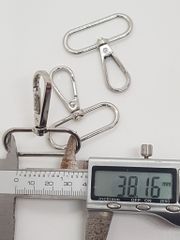 Móc Càng Cua/Móc Chó/Móc Quai Túi/Móc Túi/Móc chó càng cua/Móc chó bấm/Móc xích Metal Bolt Snaps – For Dog Leashes, Bag Straps, Crafts Đuôi bầu tròn FS Lọt lòng 38mm Phụ kiện làm balo túi xách Phân khúc Phổ thông - Màu Bạc