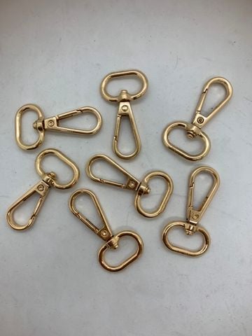 Móc Càng Cua/Móc Chó/Móc Quai Túi/Móc Túi/Móc chó càng cua/Móc chó bấm/Móc xích Metal Bolt Snaps – For Dog Leashes, Bag Straps, Crafts FS Đuôi bầu tròn Lọt lòng 20mm Phụ kiện làm balo túi xách Phân khúc Trung cấp - Màu Vàng 18K
