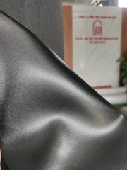 Da PVC/PU FS Vân Mịn Dày 0.8mm Làm Giày Dép Ba Lô Túi Xách Chống Thấm Nước Chống Xước Tốt - Màu Đen