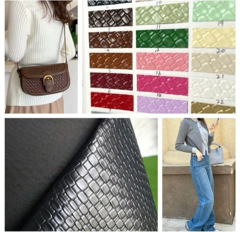 Da Pu/Pvc rập vân đan làm giày dép túi xách DIY phụ kiện thời trang chống thấm nước chống xước tốt handfeel mềm mại