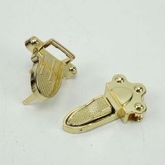 Mặt Khóa Túi Xách/Khóa Túi Xách/Phụ Kiện Khóa Kim Loại Cho Túi/Mặt Khóa Cặp-Túi-Clutch/Khóa Cài/handbag Twist Lock/Mặt Khóa Sập Chữ Thập JR Kích Thước 41x57mm Trọng Lượng 29g Bóng Đẹp Hợp Kim Không Gỉ Phụ Kiện Dùng Làm Túi Xách - Màu Vàng
