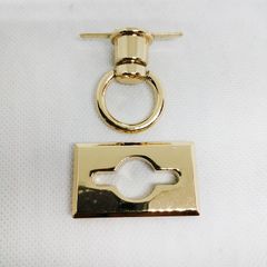 Mặt Khóa Túi Xách/Khóa Túi Xách/Khóa Túi/Phụ Kiện Khóa Kim Loại Cho Túi/Mặt Khóa Cặp-Túi-Clutch/Khóa Cài/handbag Twist Lock/Mặt Khóa Chữ Nhật Trơn Có Nắm Tay Tròn JR Kích Thước 26x43mm Trọng Lượng 28g Bóng Đẹp Hợp Kim Không Gỉ Phụ Kiện Làm Túi - Màu Vàng