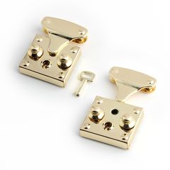 Mặt Khóa Túi Xách/Khóa Túi Xách/Phụ Kiện Khóa Kim Loại Cho Túi/Mặt Khóa Clutch/Khóa Cài/handbag Twist Lock/Mặt Khóa Chữ Nhật Có 2 Nút Tròn To Và 6 Nút Tròn Nhỏ 2 Bên JR Kích Thước 32x42mm Nặng 25g Bóng Đẹp Hợp Kim Phụ Kiện Làm Túi - Màu Vàng