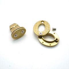 Mặt Khóa Túi Xách/Khóa Túi Xách/Khóa Túi/Phụ Kiện Khóa Kim Loại Cho Túi/Mặt Khóa Cặp-Túi-Clutch/Khóa Cài Handbag Turn Locks/ handbag Twist Lock/Mặt Khóa Trứng Fs 30Mm- Hàng Đẹp- Màu Vàng 18K