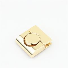 Mặt Khóa Túi Xách/Khóa Túi Xách/Phụ Kiện Khóa Kim Loại /Mặt Khóa Cặp-Túi-Clutch/Khóa Cài/handbag Twist Lock/Mặt Khóa FS Hình Chữ Nhật Nút Bấm Tròn Kích Thước 30mm Bóng Đẹp Hợp Kim Không Gỉ Phụ Kiện Túi Xách Phân Khúc Trung Cấp - Màu Vàng Nhạt